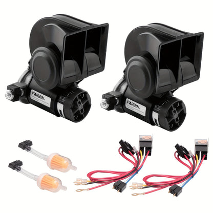 ALLEY Train Horn Kit for Truck 12V Super Loud Car Horn Snail Air Horn with Relay Harness Button for Any Vehicles Compact Air Horn with All Copper Compressor Electric Car Horn