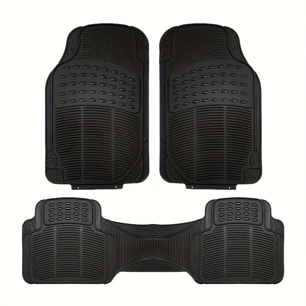 Car Floor Mats 3pcs PVC – Non-Slip Waterproof Anti-Skid Floor Mat Set, Easy Wipe-Clean, Universal Fit for Sedan & SUV, Durable Black Car Interior Mat