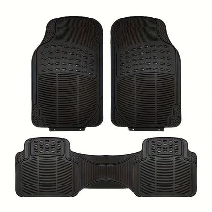 Car Floor Mats 3pcs PVC – Non-Slip Waterproof Anti-Skid Floor Mat Set, Easy Wipe-Clean, Universal Fit for Sedan & SUV, Durable Black Car Interior Mat