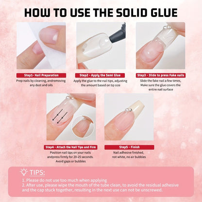 Press-On Nail Glue & Remover Kit 4pcs - 2x Semi-Solid Gel Nail Glue 10g + 2x Nail Polish Remover 10ml, Quick-Drying No-Lamp Strong Bond Adhesive for Fake, Acrylic & DIY Nails, Women Manicure Set