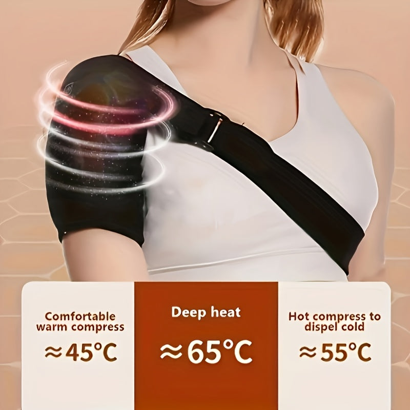 Heated Shoulder Massager with 3 Vibration Modes – USB Rechargeable, Wireless, Heat Therapy Neck Shoulder Wrap, Gift for Men Women Seniors