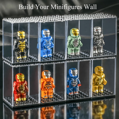 Minifigure Display Case 20-Pack – Clear Acrylic Stackable Storage Boxes for LEGO Figures, Action Figures & Collectibles | Dustproof 360° Showcase, 2.68×1.89×1.89 in
