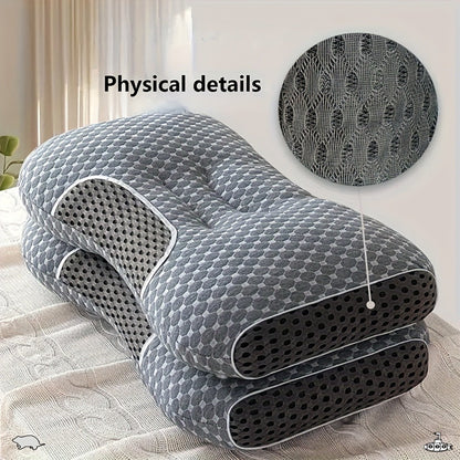 Cervical Contour Neck Massage Pillow – Ergonomic Bone-Shape Support with Detachable Moisture-Absorbing Cover | Soft High-Quality Pillow Core for Deep Sleep & Neck Pain Relief