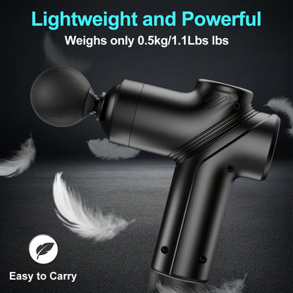 Portable Percussion Massage Gun – Ultra-Quiet Motor, 4 Massage Heads & 6 Adjustable Speeds | Handheld Deep Tissue Massager for Muscle Relaxation, Post-Workout Recovery & Full-Body Relief