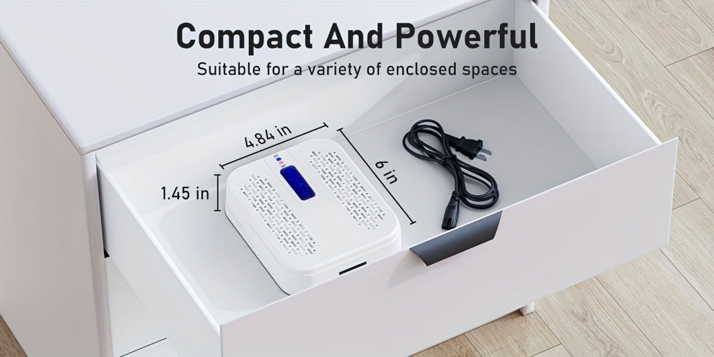 Mini Rechargeable Dehumidifier – Portable Silica Gel Moisture Absorber for Closet, Bathroom, Car, Wardrobe & Bookcase, Reusable Small Dehumidifier with Color-Changing Crystals, Up to 35 Sq Ft Coverage