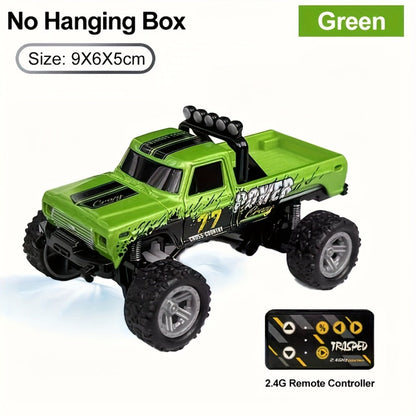 Mini RC Car 1/64 Scale High-Speed Off-Road Monster Truck – 2.4GHz Alloy Die-Cast Remote Control Car with Shock Absorber, All-Terrain Climbing RC Toy Gift for Kids Adults Boys