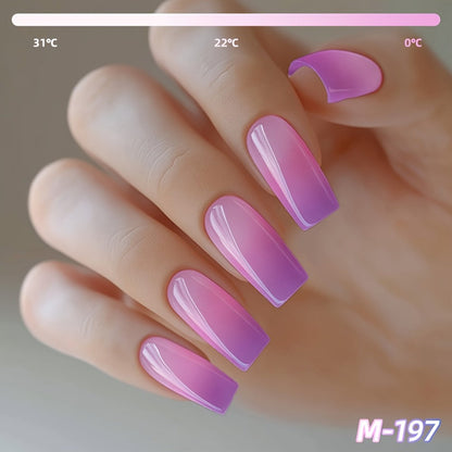 Thermal Gel Nail Polish Set 6 Colors – Heat Reactive Color Changing Glitter Gel Polish, Photo Frame Bottle, LED UV Cured, Glossy Shiny Finish, Spring Summer DIY Salon Manicure Gift for Women Girls