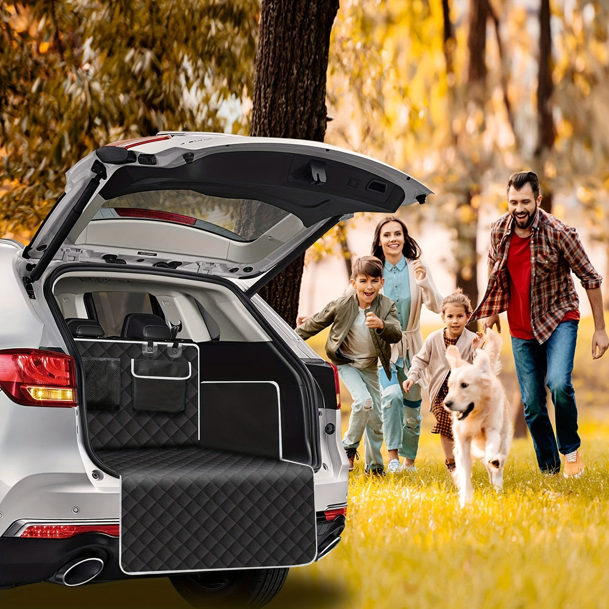 Cargo Liner for Dogs Designed for Suvs, Sedans, And Vans, Featuring a Bumper Flap Protector, Non-Slip Surface, And a Large Universal Fit in Black