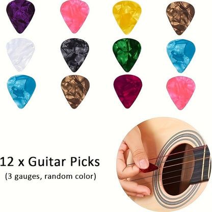 48-Piece Acoustic Guitar Accessory Kit with Strings, Capo and Picks detail image - detail view 7