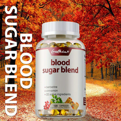 Blood Sugar Blend 120 Capsules – Berberine HCL, Cinnamon, CoQ10, Turmeric & Alpha Lipoic Acid – Natural Formula to Support Healthy Blood Sugar Levels – Daily Wellness Supplement
