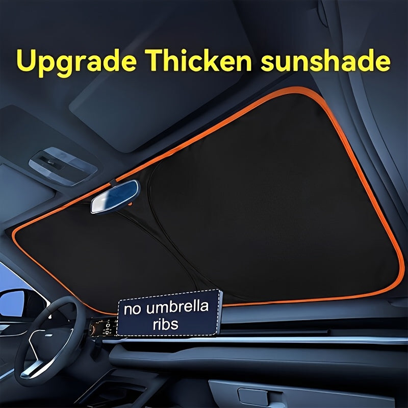 2026 New Portable Insulated Sunshade, a One-Piece Car Sunshade, Is a Titanium Silvery Upgraded And Thickened Sunshade Designed Specifically for Car Front Windshields. It Effectively Blocks Sunlight, Is Easy to Install