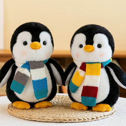 Penguin Stuffed Animal Plush Toy with Scarf – Cute Soft Penguin Plush Doll for Desktop Sofa Shelf Decor, Birthday Valentine's Day Thanksgiving Christmas Gift for Kids & Adults