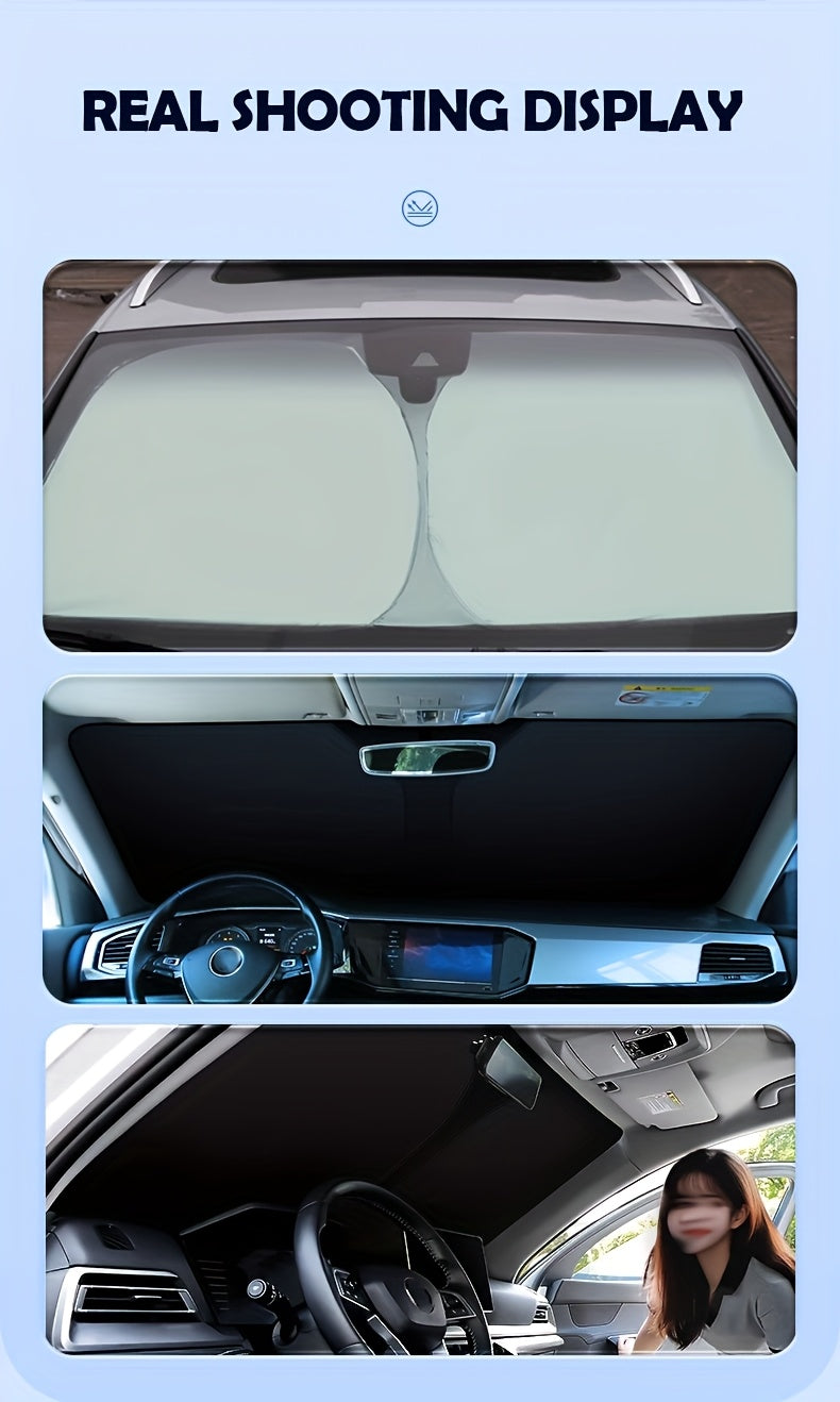 Car Shade Front Windshield | Windshield Dash Protector for Maximum UV Rays And Sun Heat Protection | Sun Visor Car Interior Accessory for Cooler Interior | Larg