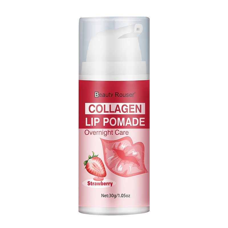 Lip Pomade Collagen 30g Moisturizing Plumping Lip Essence — Deep Hydration Day & Night Lip Care Nourishes Repairs Dry Chapped Lips Long-Lasting Clear Glossy Finish All Skin Types