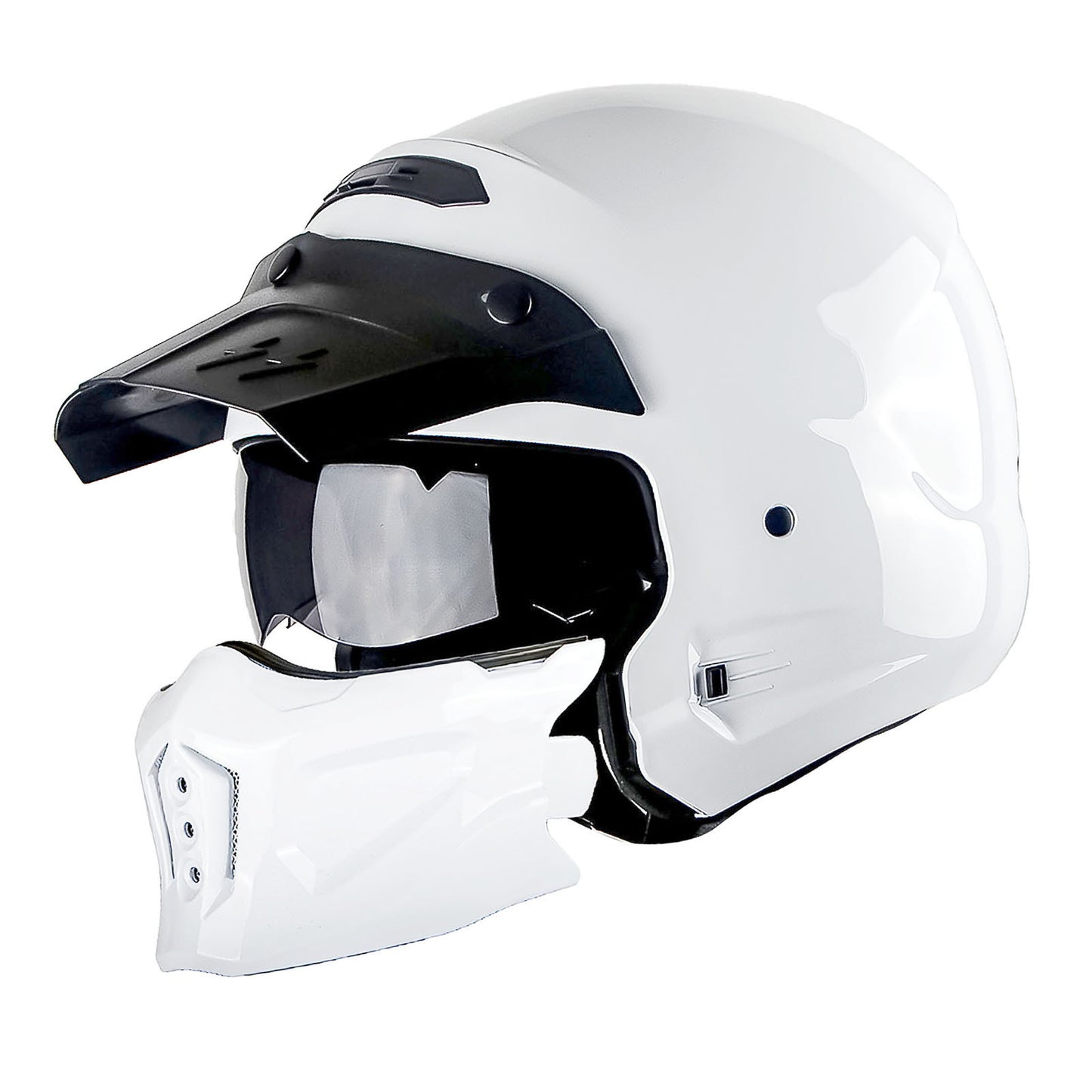 Motorcycle Full Face Helmet Open Face Helmet with Smoked Shield (Detachable Visor & Face Mask)