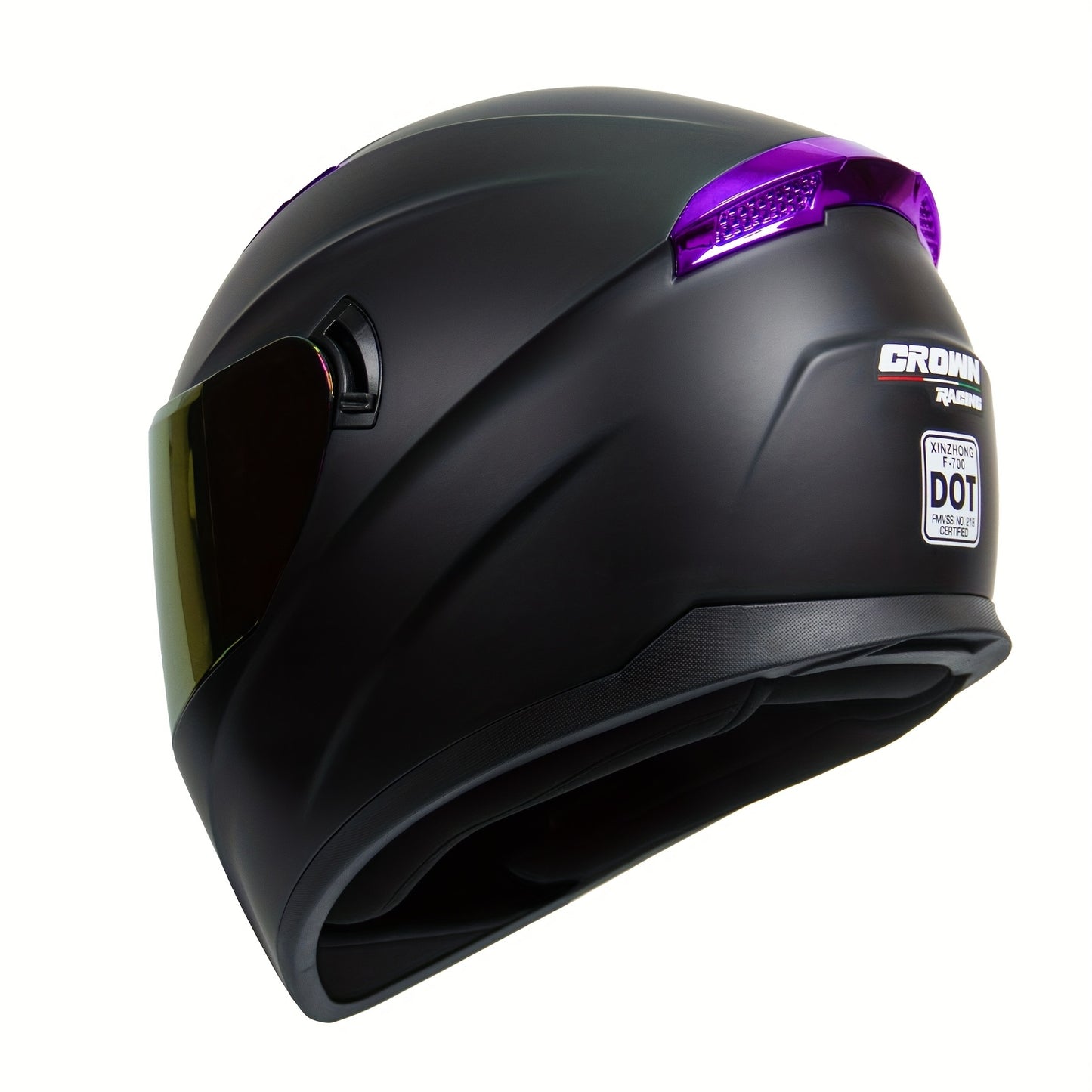 Full Face Motorcycle Helmet Purple – DOT Approved Adult Motorbike Helmet, Lightweight Aerodynamic Design for Men Women, Sizes M / L / XL