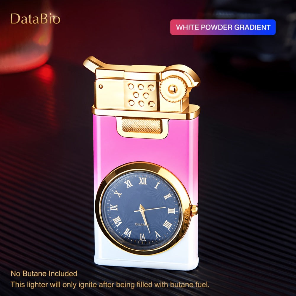 Metal Quartz Dial Double Flame Torch Lighter Windproof Refillable - Adjustable Flame, Open Fire | High-End Gift for Men & Women | 2 Colors | Butane Not Included