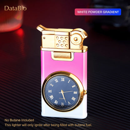 Metal Quartz Dial Double Flame Torch Lighter Windproof Refillable - Adjustable Flame, Open Fire | High-End Gift for Men & Women | 2 Colors | Butane Not Included