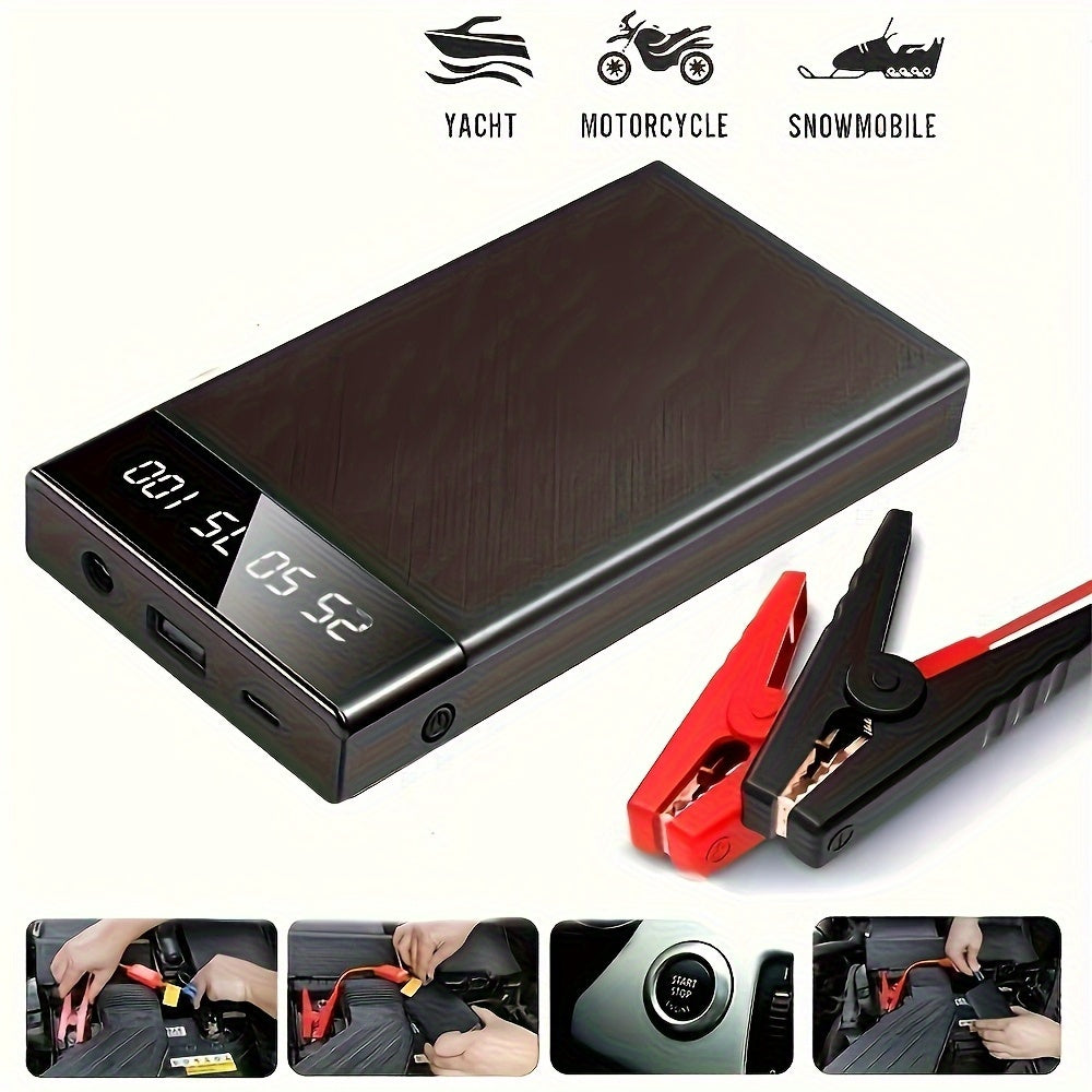 Portable Car Jump Starter Portable Car Jump Starter Kit, Mobile Power, LCD Display - Wireless Emergency Battery Charger, Convenient to Use At Any Time