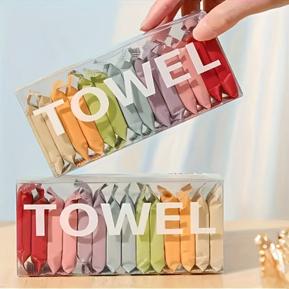Compressed Disposable Face Towels 36pcs – Pure Non-Woven Fabric Makeup Remover Wipes, Individually Wrapped Thickened Skin-Friendly Cleansing Cloths, Portable Travel Facial Towel Set Mixed Color