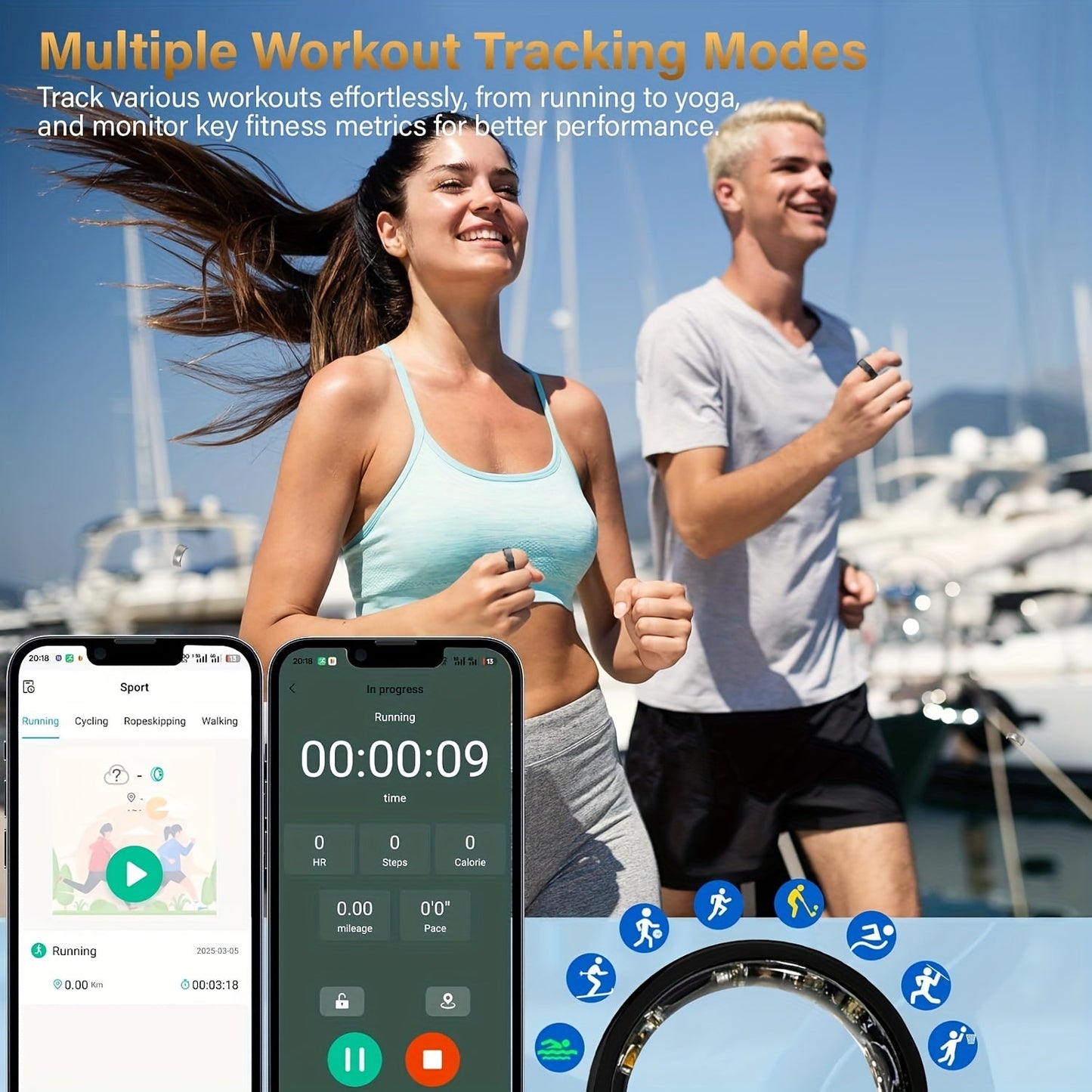 Waterproof Smart Ring – Sleep & Fitness Tracker for Men Women