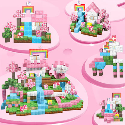 Magnetic Building Blocks Unicorn STEM Toy 48 or 110pcs – Magnetic Tiles for Toddlers Girls Ages 3+, Sensory Learning Toy, Birthday Gift, Multicolor Magnetic Cubes Set