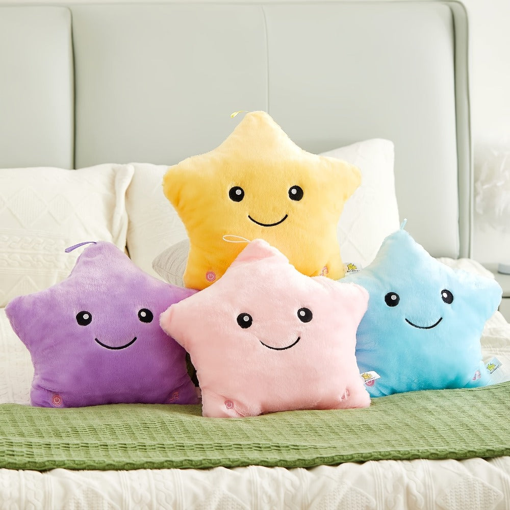 Light Up Musical Star Plush Toy with LED Glow & Soothing Music – Soft Stuffed Star Night Light for Kids Toddlers Nursery, Birthday Baby Shower Valentine Gift for Children Couples