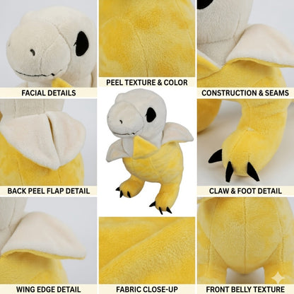 Banana Dinosaur Plush Toy 9.5 Inch Kawaii T-Rex Stuffed Animal — Cute Soft Squishy Dino Plushie for Kids Toddlers, Funny Unique Birthday Easter Christmas Gift for Boys Girls Dino Lovers