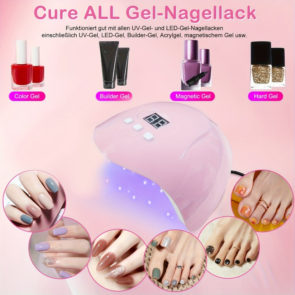 Complete Acrylic Nail Kit with Drill & UV Light for Beginners – Full Starter Set Everything Included for Nail Extensions Sculpting Salon-Quality DIY Manicure