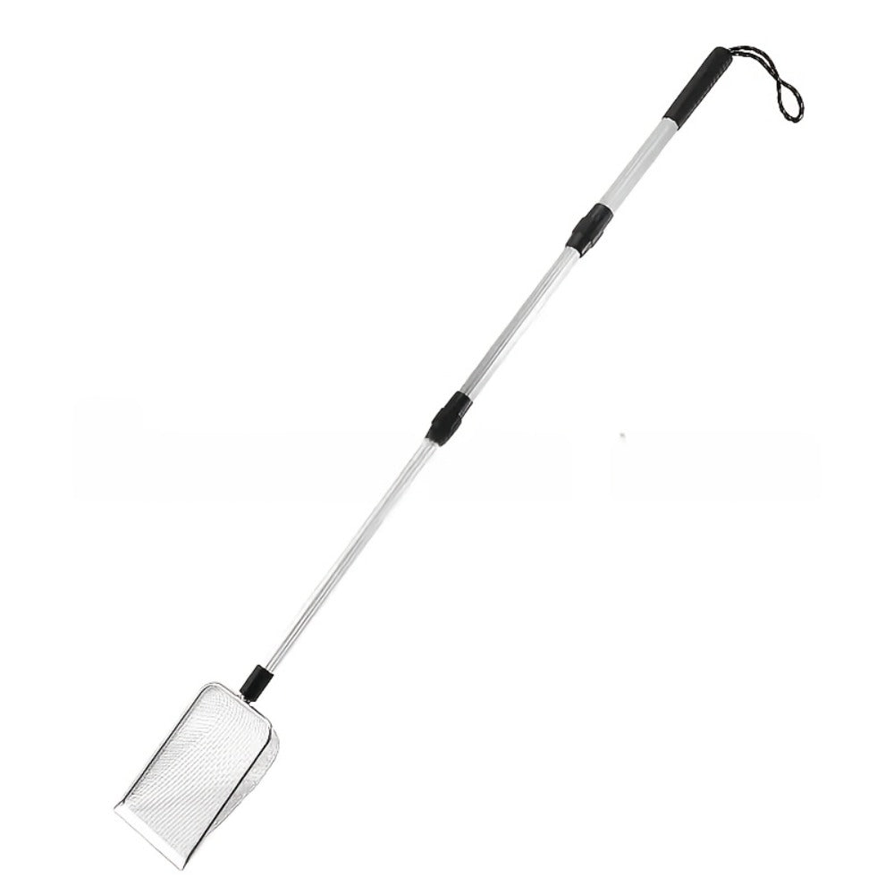 Beach Sand Sifter Scoop Telescopic Handle – Stainless Steel Retractable 3-Section Scoop for Treasure Hunting Shell Collecting Beach Combing Cat Litter Cleaning, 1pc or 2pcs