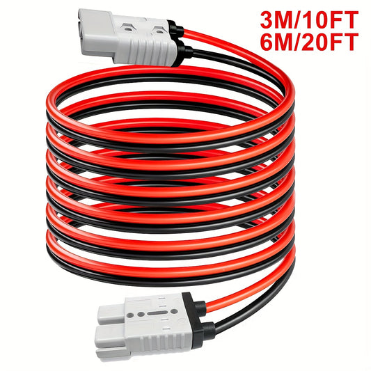 RV SB50A Connector Plug with Wire, Double SB50 Anderson Connector Cable, Quick Connection to Battery Harness, Forklift Plug Wire, One Pair of Fixed Power Forklift Connectors for Car Forklift