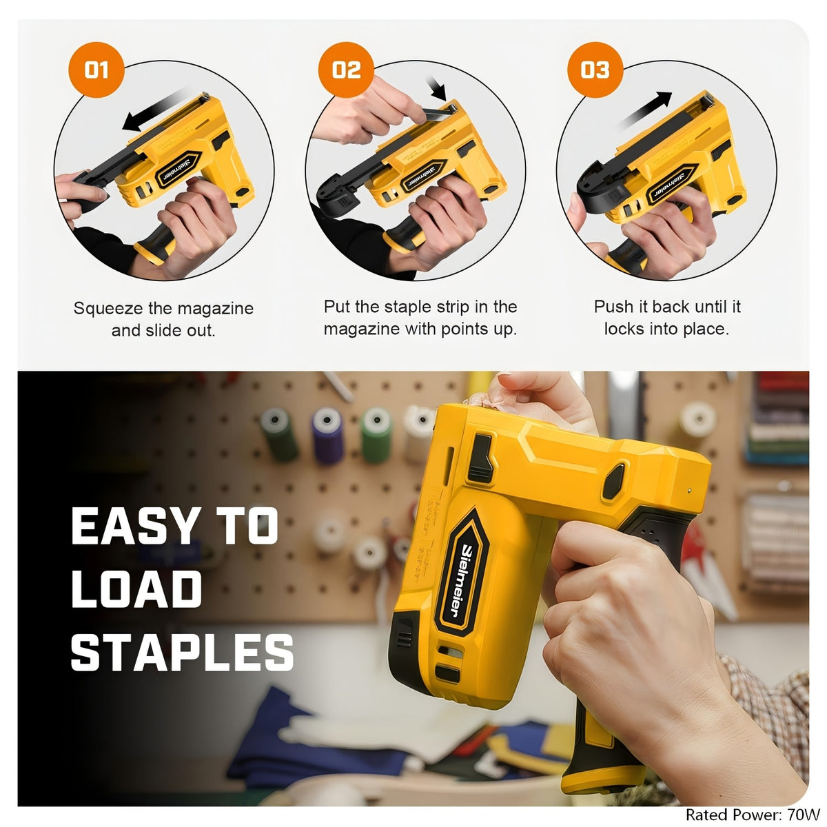 Bielmeier 20V/4V Cordless 2-in-1 Stapler/Nailer, Brad Nailer Without Compressor And Cord, Lightweight Design, with Safety Striker Guard, Battery&Charger, 1600/2000 Nails And Staples, for Carpentry And Upholstery & Perfect Gifts for DIYers