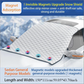 Heavy-Duty Magnetic Car Windshield Snow Cover with Quick Snow Removal, Fit for Cars/Suvs, All-Weather Oxford Cloth Winter Protector, Scratch-Resistant Glass And Rearview Mirror Strips, Full-Coverage Snow Shield (No-Scratch)