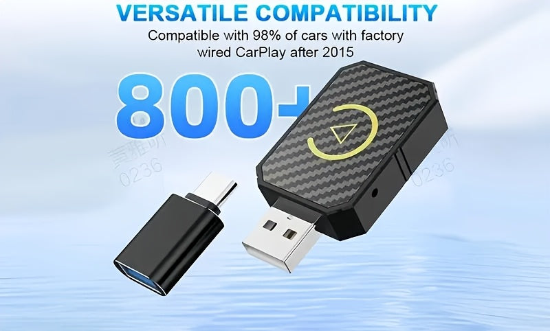 Mini wireless CarPlay adapter, suitable for Apple and Android, plug and play, low latency to convert wired to wireless CarPlay, suitable for a variety of models, upgraded in 2025, fast and stable connection, no battery required