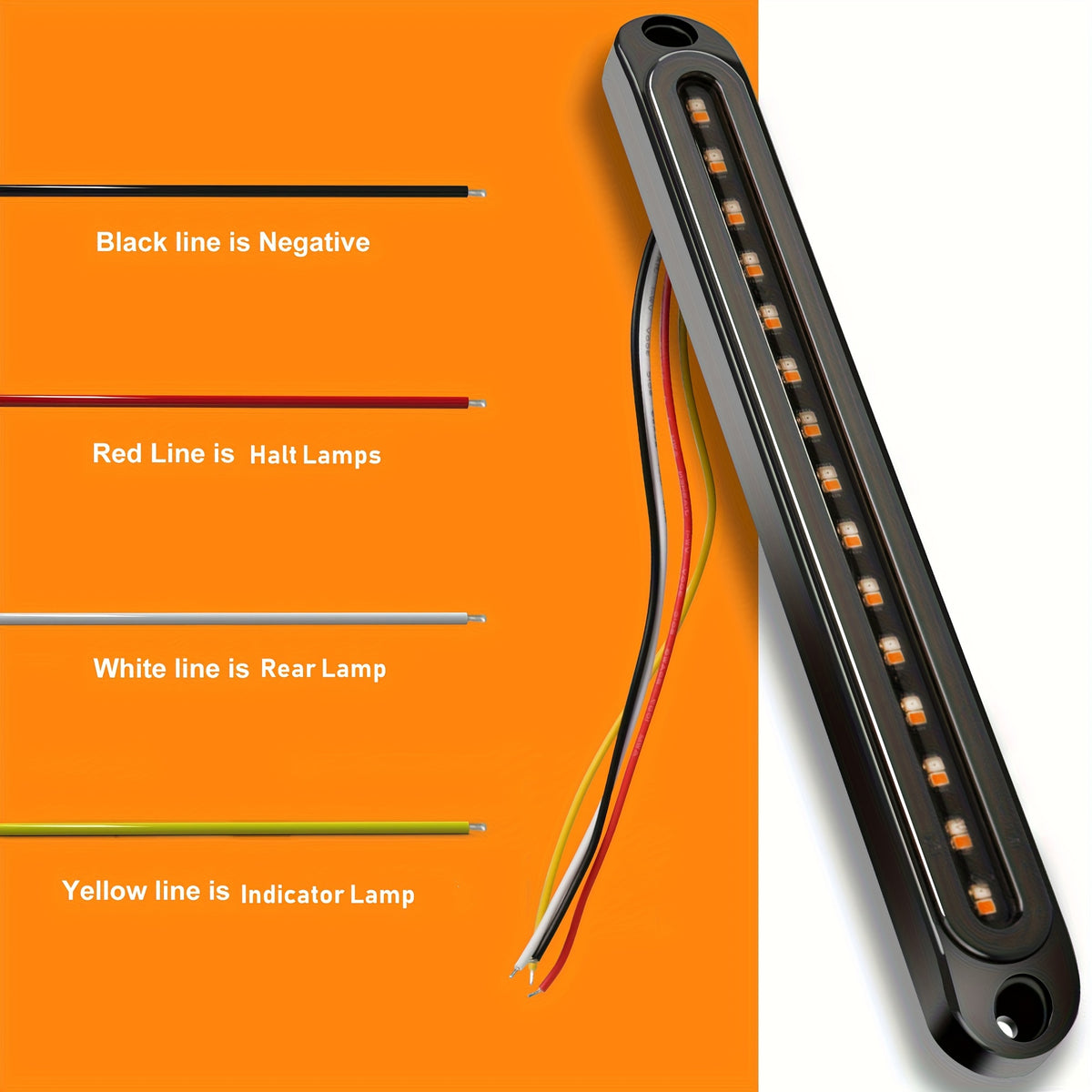 Set of 2 Smoked Lens 10-Inch LED Side Light Bars for Vehicles, Featuring Sequential Turn Signals, Suitable for Pickup Trucks And Utvs, Without Battery