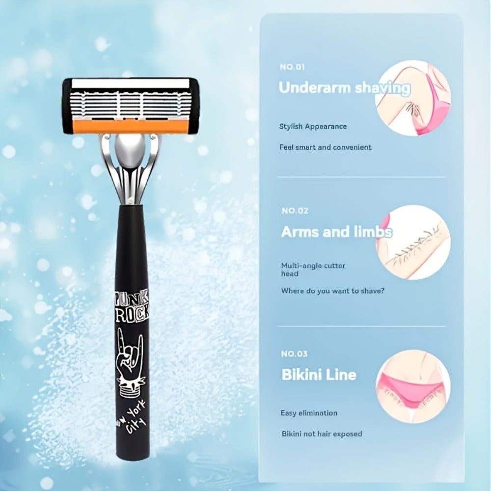 Safety Razor Kit 2 Handles 72 Double Edge Replacement Blades - Classic Wet Shaving Razor Set with Non-Slip Ergonomic Grip for Close Clean Shave Men Face Neck Head Body Grooming