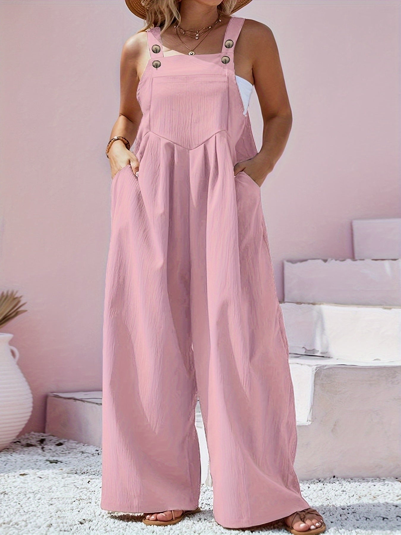 Women's pink color Polyester Sleeveless Pants - product view 2