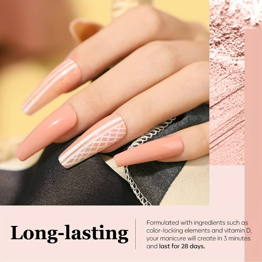 4-Color Pink Nude Brown Acrylic Powder Kit for 3D Nail Art — Warm Tone All-Season Carving French Manicure Nail Extensions No Lamp Needed Salon Quality Home Use