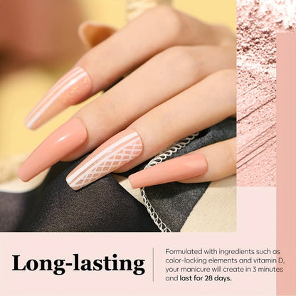 4-Color Pink Nude Brown Acrylic Powder Kit for 3D Nail Art — Warm Tone All-Season Carving French Manicure Nail Extensions No Lamp Needed Salon Quality Home Use