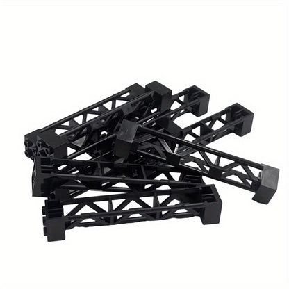 2x2x10 Pillar Support Bricks 20pcs Black – LEGO-Compatible Column Rod Blocks for MOC City Train Girder Military Architecture Builds, Parts 58827 95347, Bulk Brick Accessory for Kids & Adults