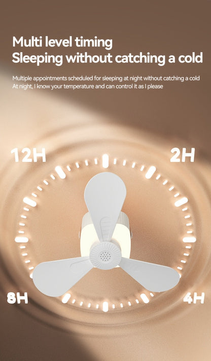 Camping Fan with Light & USB Rechargeable | Portable Outdoor Tent Fan with Tripod Stand, Detachable Blades, Adjustable Speed & Brightness for Camping, Bedroom, Dormitory & Travel Use – Silent Operation