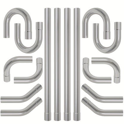 2.5inch Exhaust Kit Universal Mild Steel 16 Gauge Tubing Mandrel Bend Pipe Straight & U-Bend