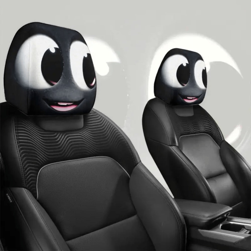 Cute Cartoon Car Seat Covers 2pcs – Universal Fit Soft Polyester Knit Seat Protectors for Women & Girls, Stylish Interior Accessories, Durable Vehicle Seat Protection with Playful Character Design