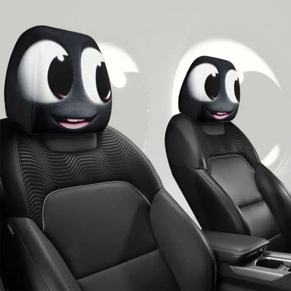 Cute Cartoon Car Seat Covers 2pcs – Universal Fit Soft Polyester Knit Seat Protectors for Women & Girls, Stylish Interior Accessories, Durable Vehicle Seat Protection with Playful Character Design