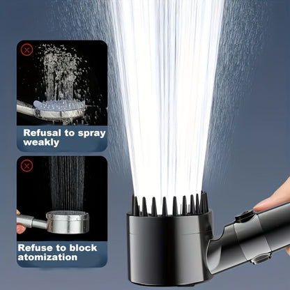High Pressure Shower Head Set 4-Piece – Turbine Spray Wall Mounted, 3-Stage Adjustable Mode, 6 Water Filters & 68" Hose, Skin-Friendly Bathroom Shower Upgrade Kit
