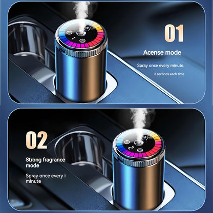 Car Aromatherapy Diffuser with Dynamic Light Show & Starry Sky Projector - USB Rechargeable Air Freshener, Essential Oil Perfume, Adjustable Fragrance for Car Interior