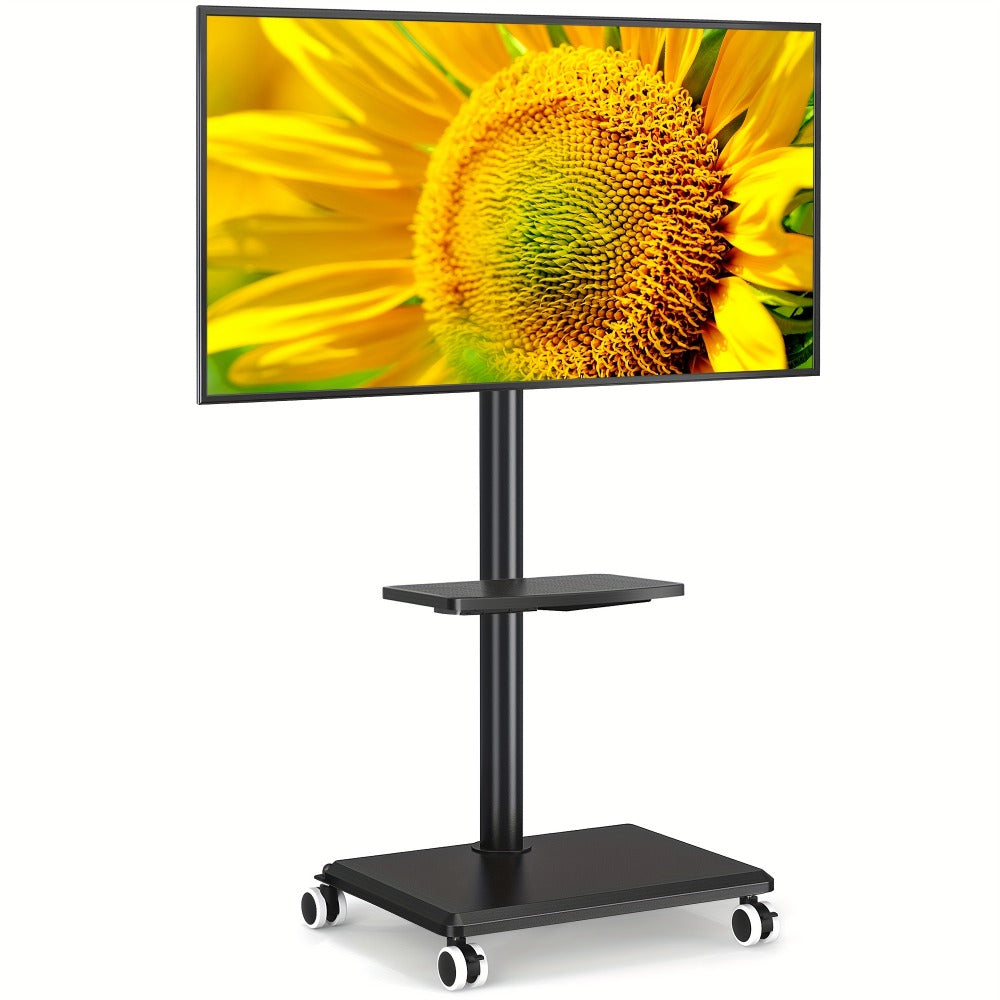 TV Stand, Swivel on Wheels Height Adjustable 49.5"-52" for 32"-60" TVs - Mobile Cart shown in the main product view