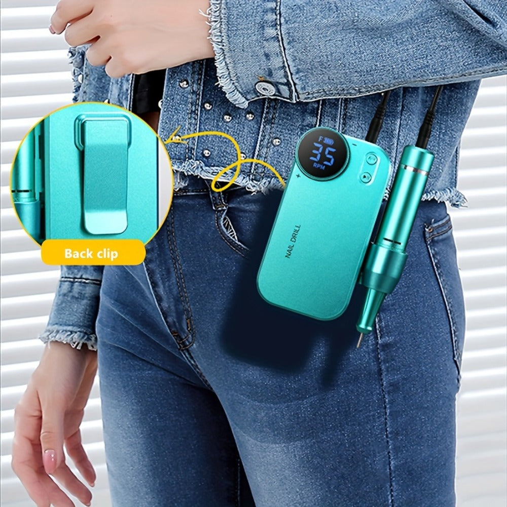 Electric Nail Polisher & Buffer Rechargeable High Power — Professional Manicure Pedicure Machine for Nail Buffing Polishing Dead Skin Callus Removal, Cordless Nail Shine Tool for Home & Salon, 5 Colors