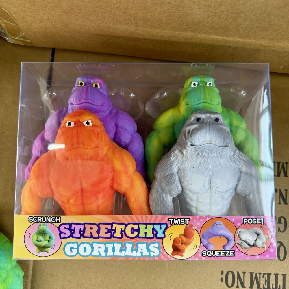Stretchy Gorilla Fidget Toy Squeeze Monkey – Sensory Stress Relief Squishy Monkey with PVA Sponge Fill, Kids Party Favor Gift for Christmas Halloween Easter Basket Stuffers