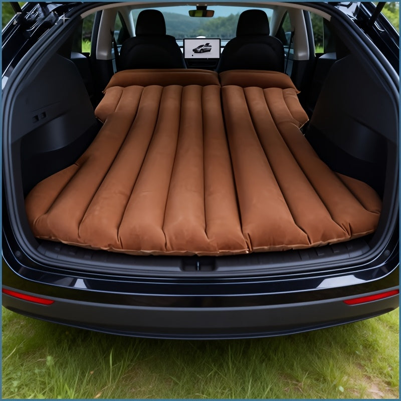 Comfortable High-Quality Inflatable Car Bed, Cloud-Soft Flocked RV Mattress, Rectangular Air Cushion For SUV Travel And Camping With Storage Bag And Repair Kit Car Mattress For Vehicles Idea Great Car Accessories Camping Gear And Equipment